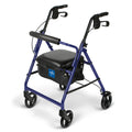 Déambulateur de base en aluminium, bleu, roues 6 po